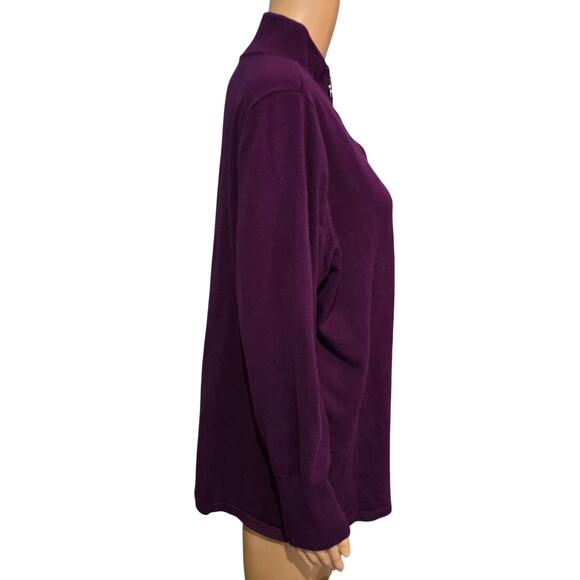 Susan Graver Purple Long Sleeve 1/4 Zip Pullover Sweater 2X - Picture 3 of 6